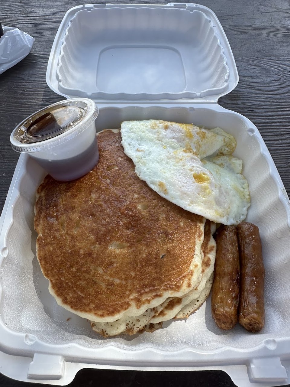 Printed menu with breakfast and lunch choices.